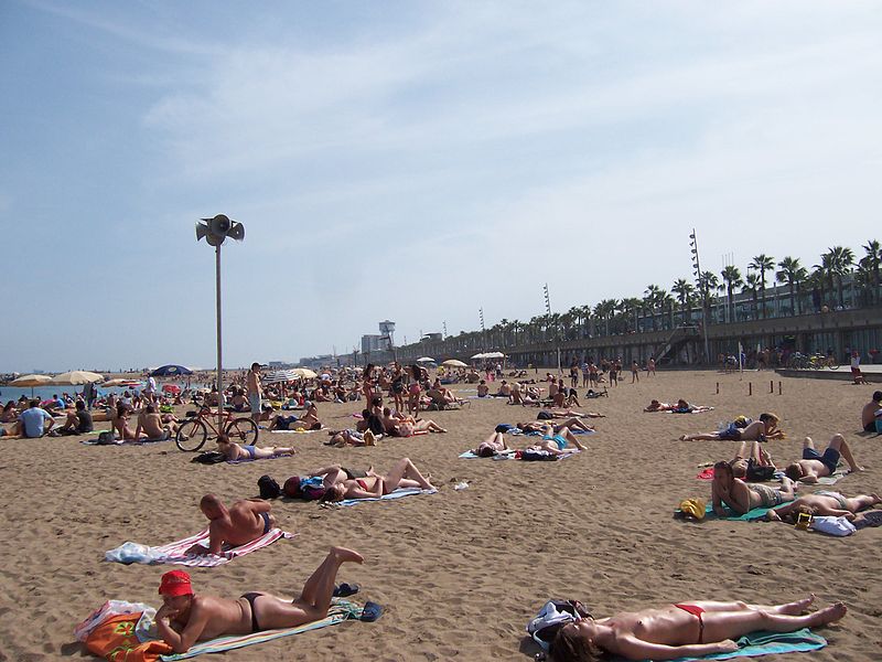 Barceloneta Beach, in Barcelona