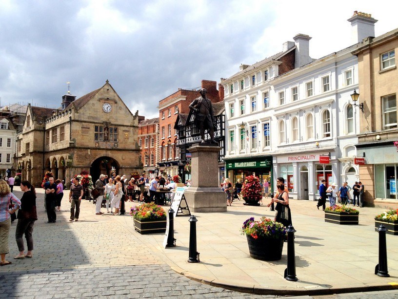 A visit to The Square in Shrewsbury and to the Old Market Hall 