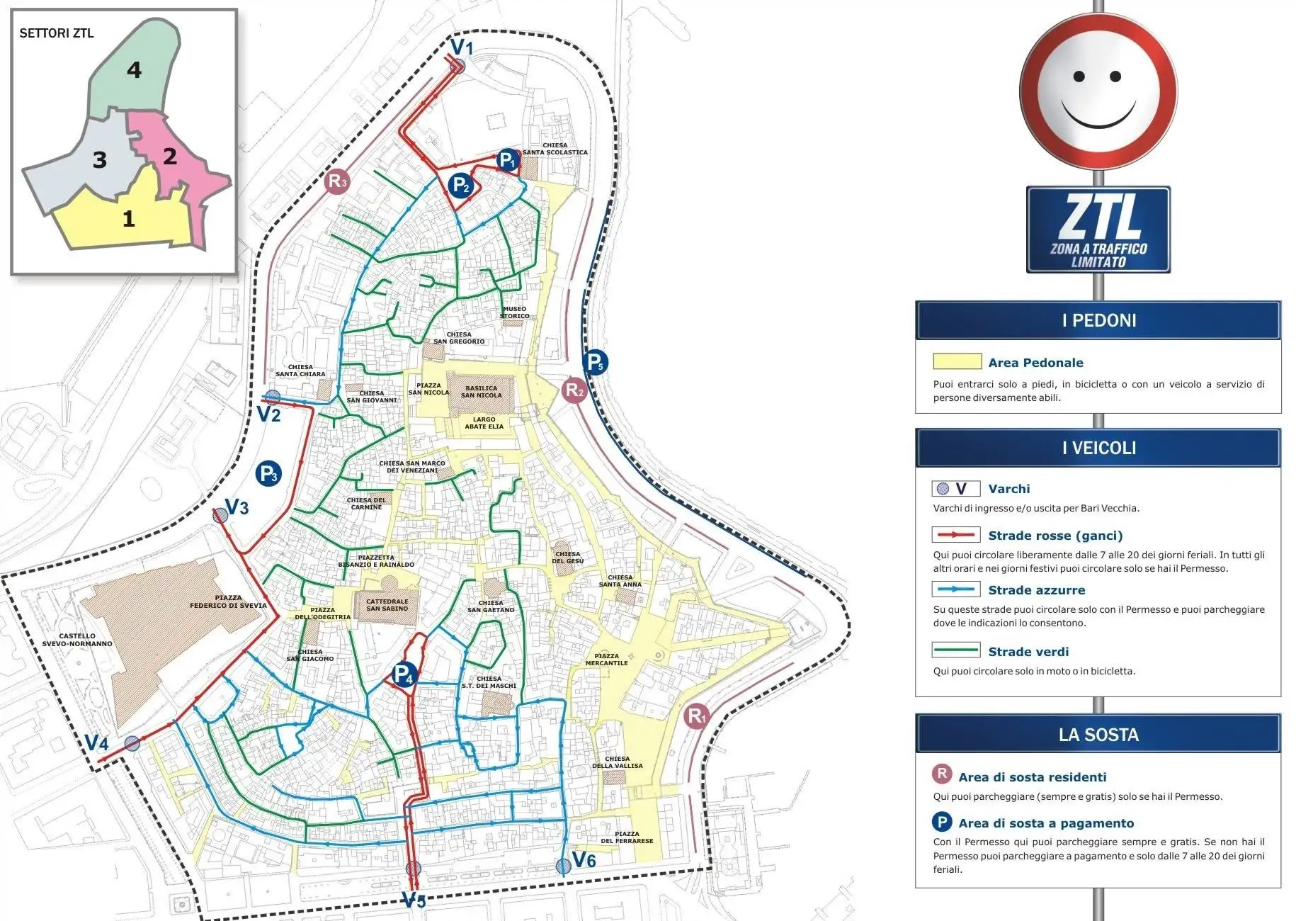 Mappa ZTL della città di Bari