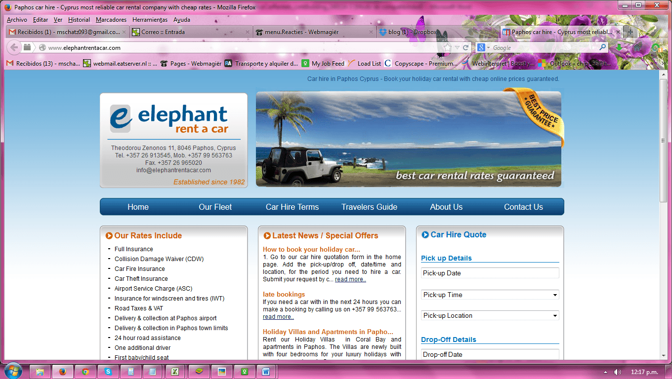 Take a look at the Image of the Elephant Rent A Car homepage travel directory 