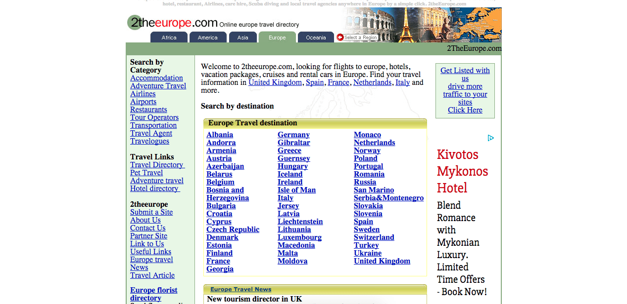Página principal de 2theeurope.com