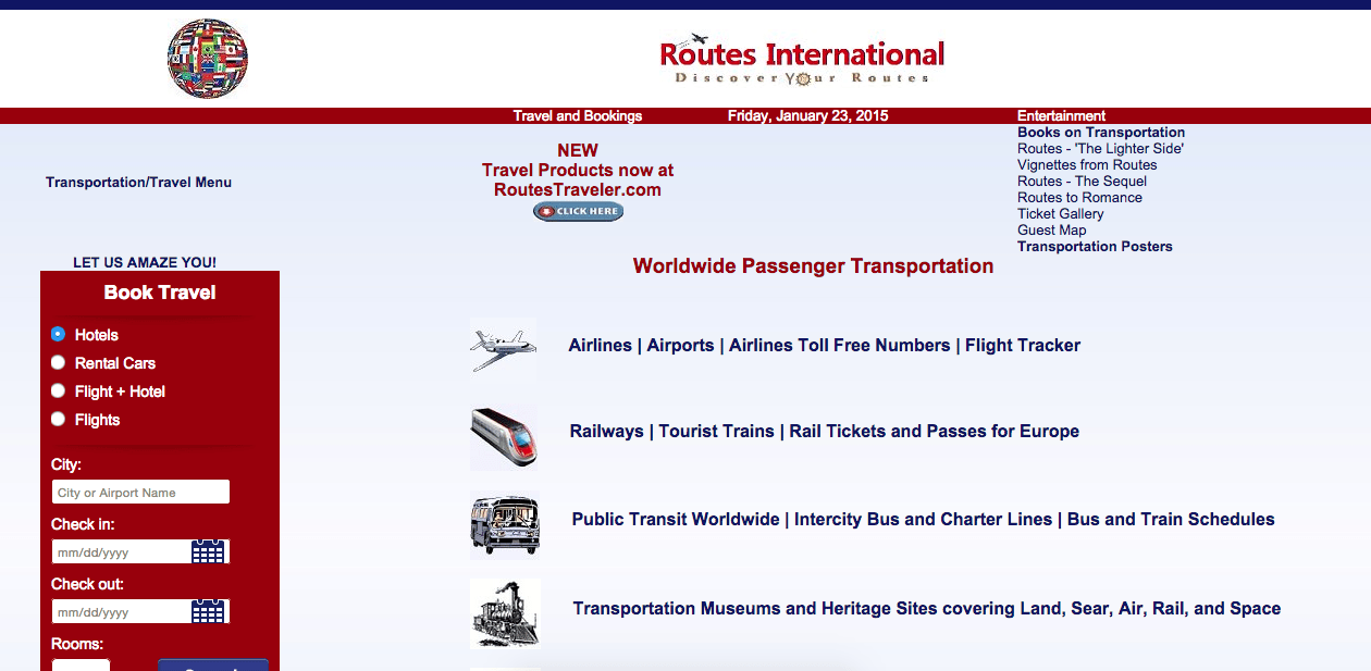 Homepage of routesinternational.com