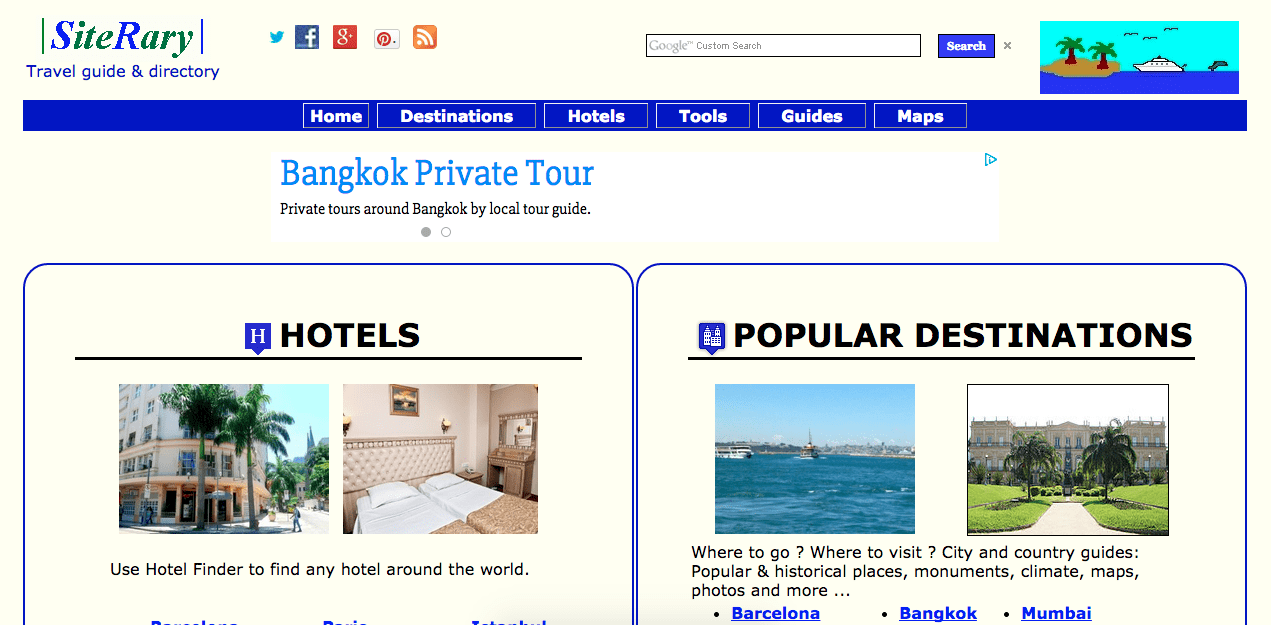 Homepage of siterary.com