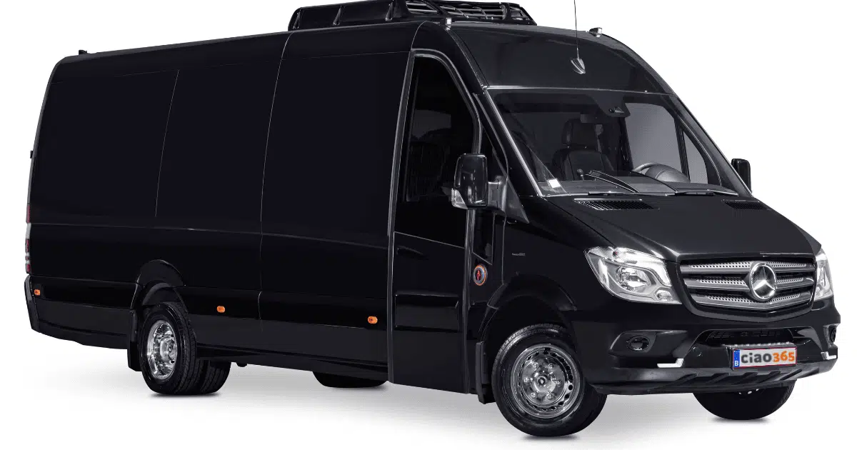 A 16 seater Mercedes Sprinter minibus in Leuven