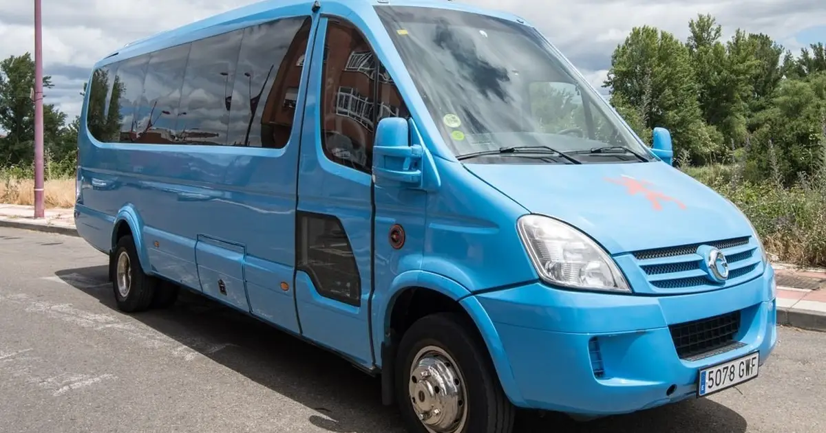 A 15 seater Sprinter on the route in León