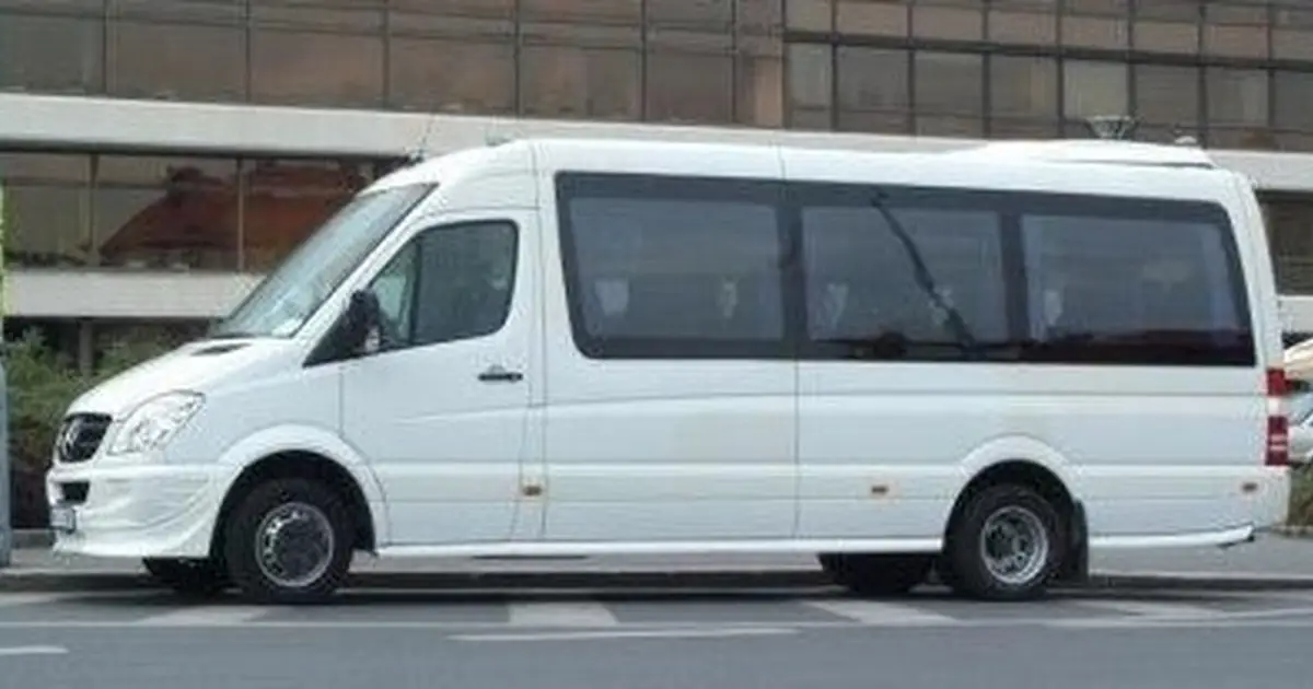 A 16 seater Mercedes Sprinter minibus parked in Split