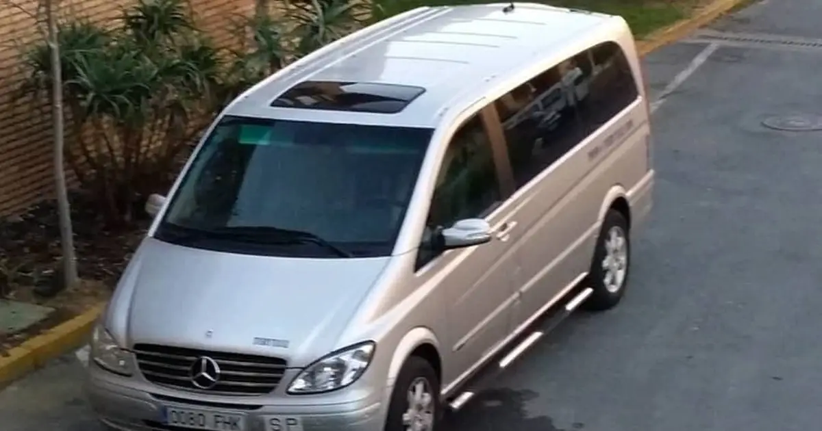 A minibus Mercedes Sprinter parked in Huelva