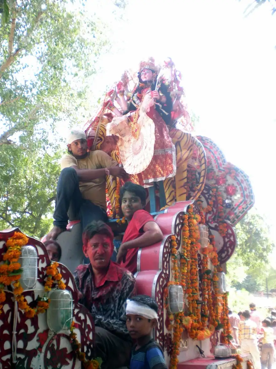 Many street processions come through the streets of Agra Street procession in Agra