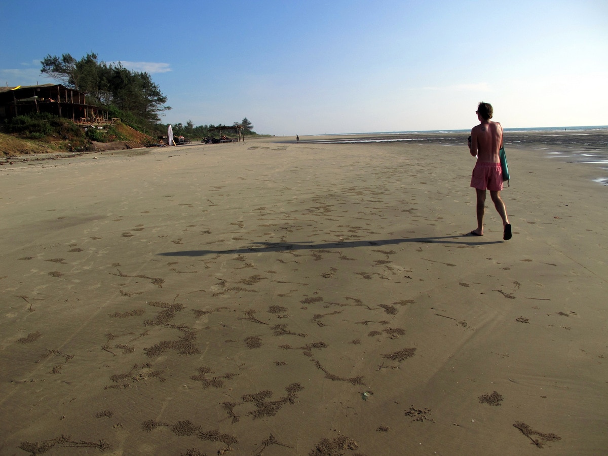 Deserted beach in North Goa