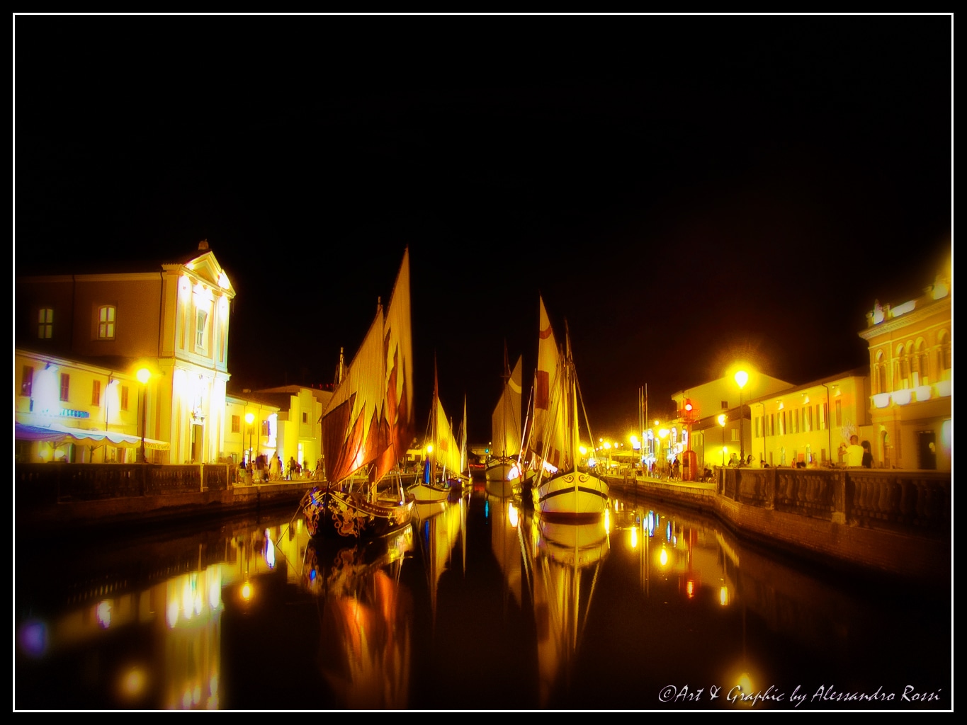 Boats in the Night - Cesenatico
