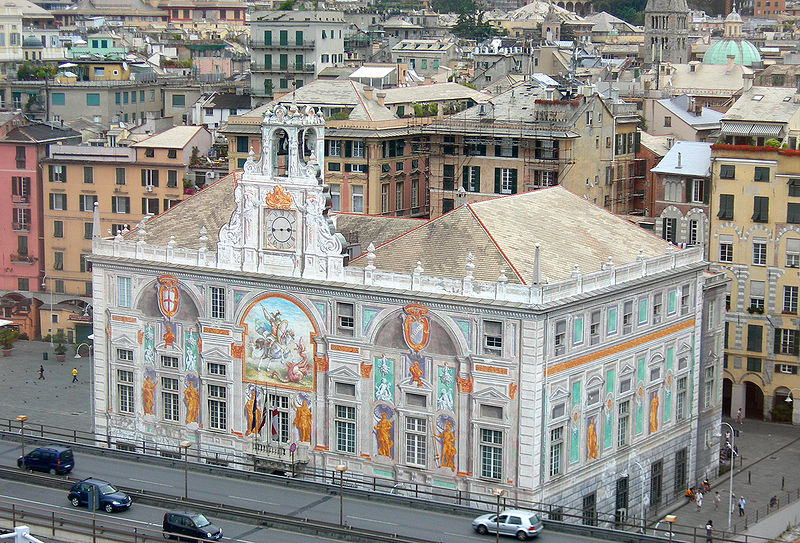Facciata di Palazzo San Giorgio visto dal Bigo - Genova