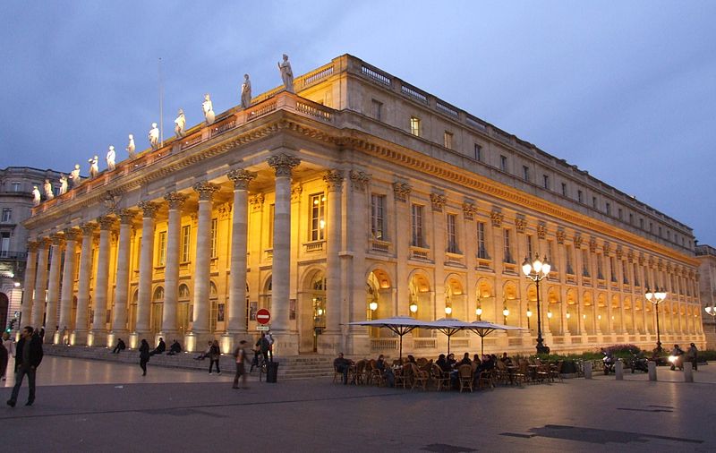 Grand Théâtre, vue de nuit, Bordeaux, Gironde, FRANCE
