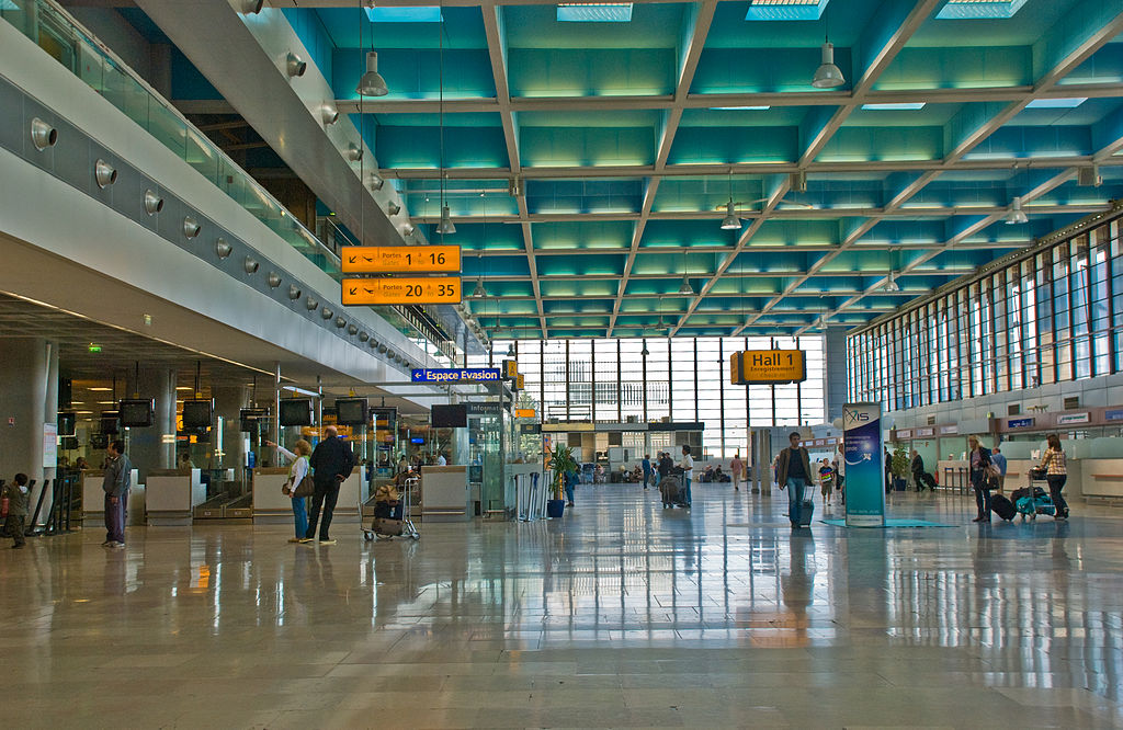 Vista interna de la Terminal 1.,Airport Marseille, Provence