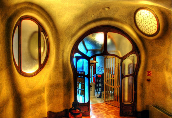 A view to the inside of Casa Batlló in Barcelona