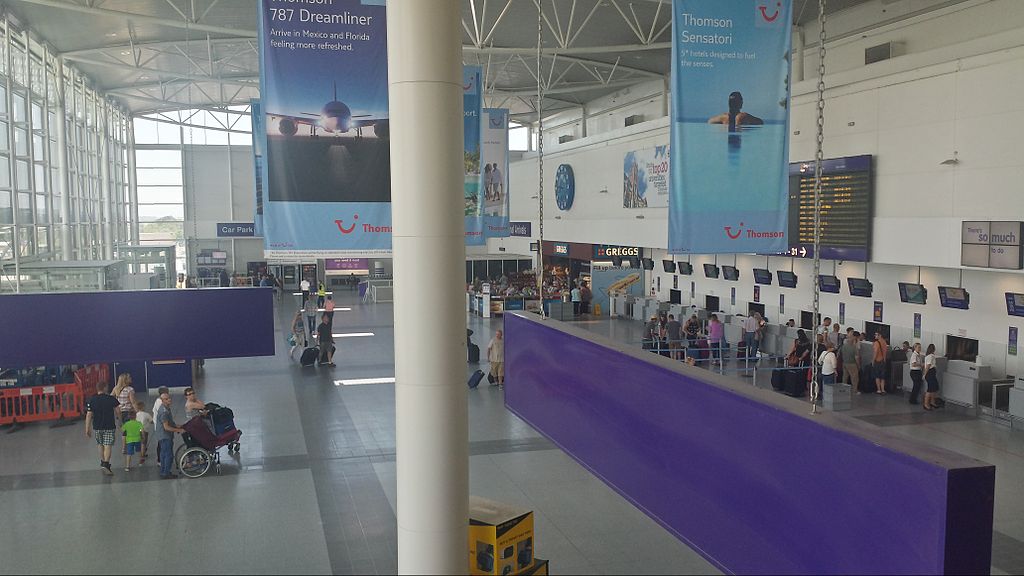An image of Newcastle Airport arrivals from inside.