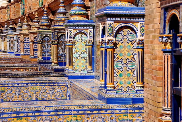 Azulejos en Plaza de España en Sevilla