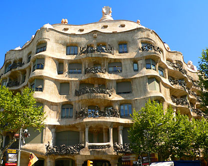 General view of Casa Mila in Barcelona