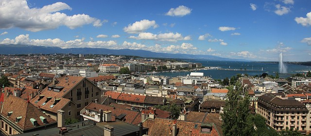 Panoramischer Blick auf Genf
