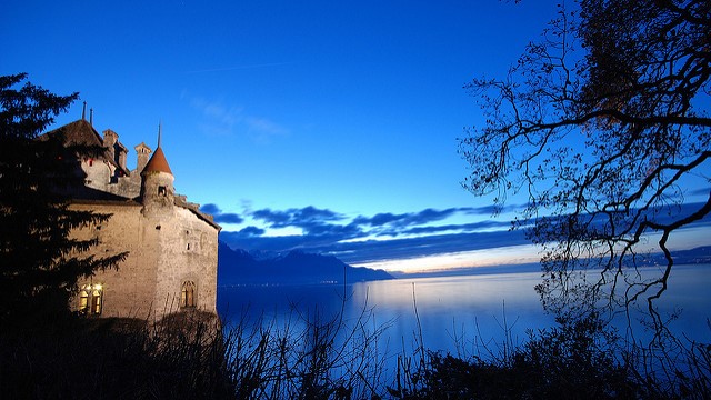 Chateau de Chillon und Genfer See 