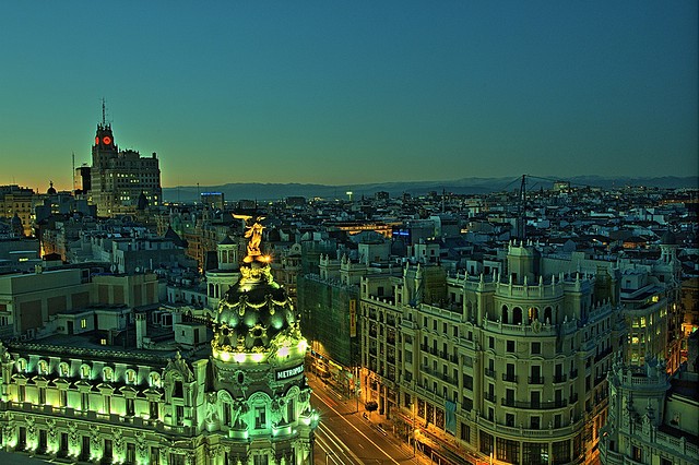 Gran Vía (Madrid)-Vista desde la terraza del Círculo de Bellas Artes