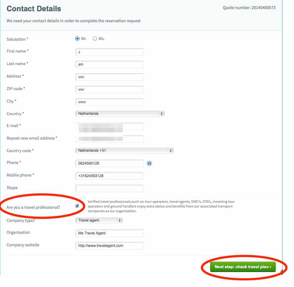 You must check your contact details