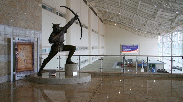 A statue of the airport