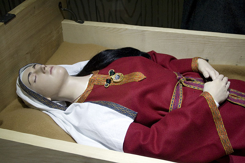 Replica of the Saxon Princess bed burial at Kirkleatham Museum
