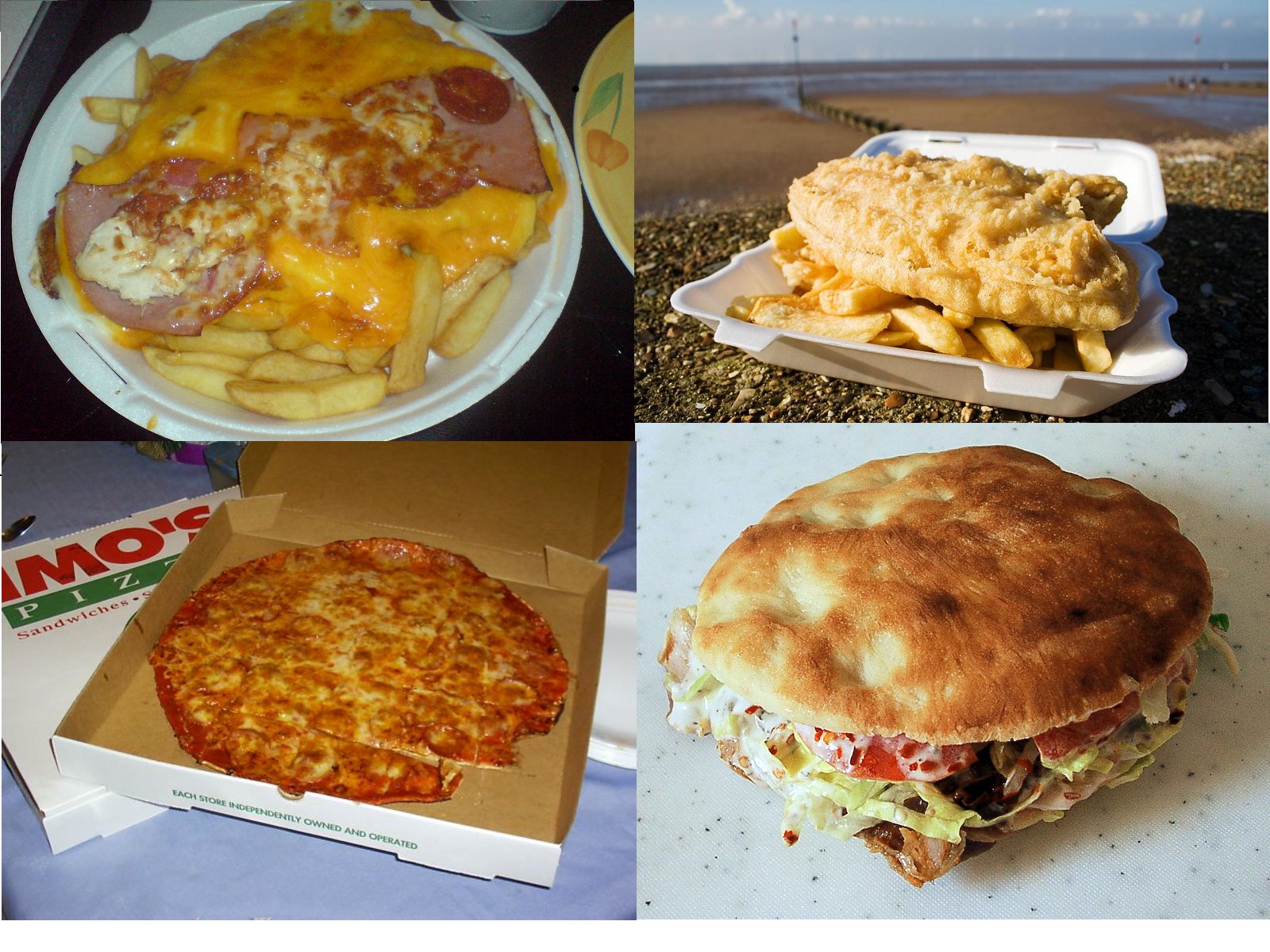 Upper left. A Meat Feast Parmo from Stockton-on-Tees, UK